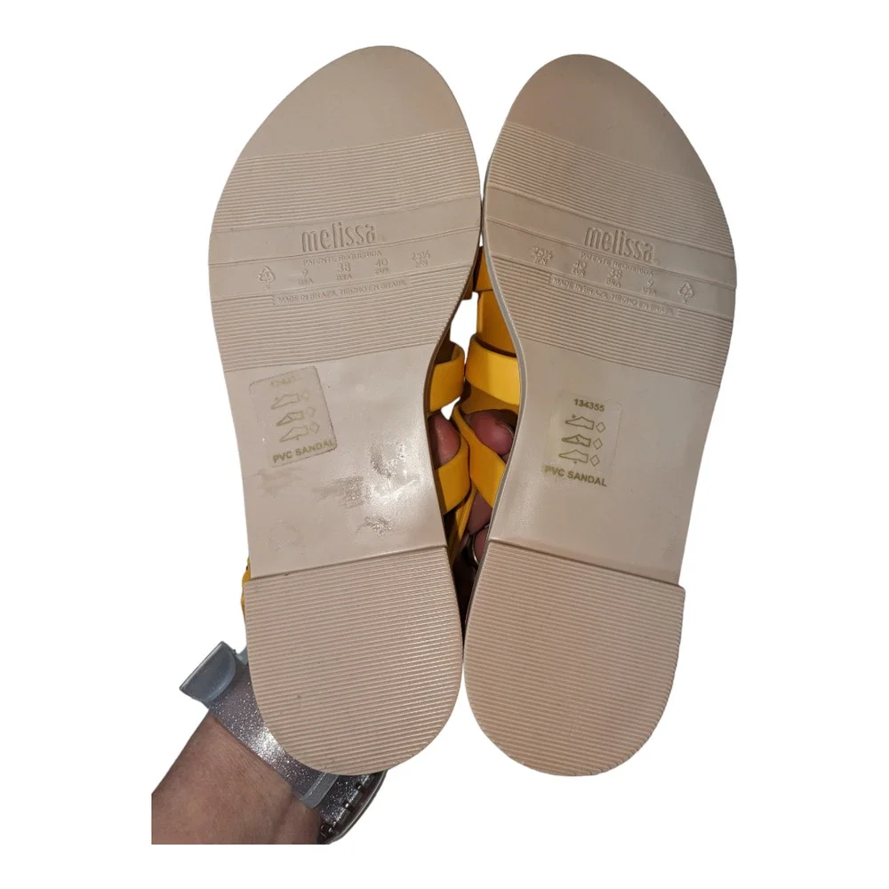 Melissa Boemia Sandal Yellow Open Front Fisherman Gladiator Style Size 9 NWOT